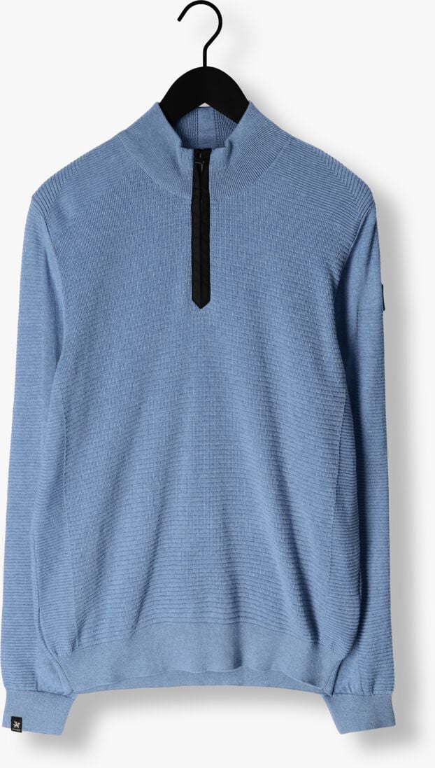 VANGUARD lichtblauwe vanguard trui halp zip collar cotton structure