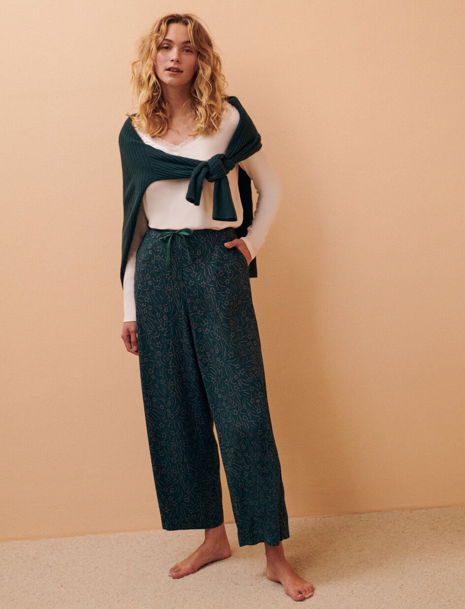 Pantalon large - filante vert nuit