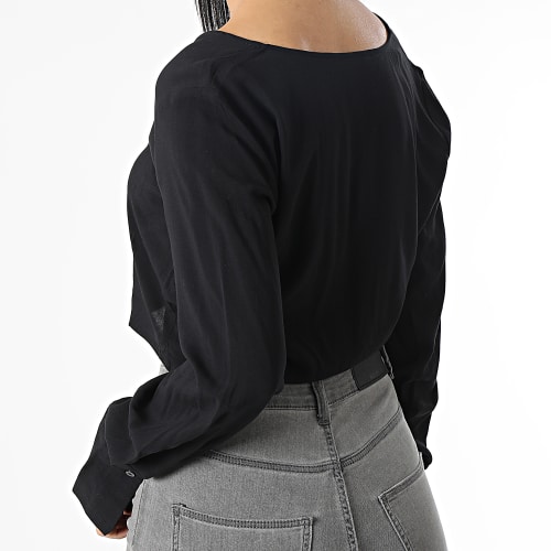 Top Crop Femme Col V Nova Life 15273057 Noir