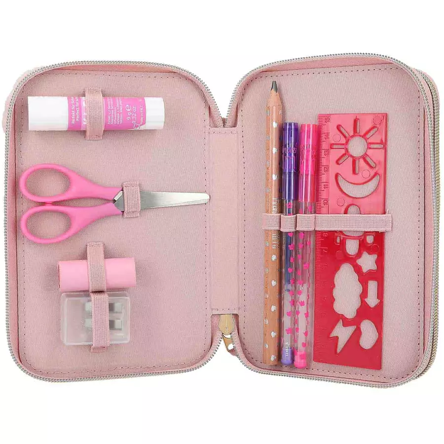 Depesche 2-Fach Federtasche Reh WILD FOREST Princess Mimi 19 x 12 x 5,5 cm rosa