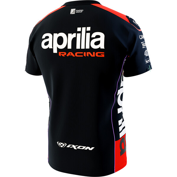 Ixon - T-shirt Aprilia 23 N°1 Noir / Rouge fluo