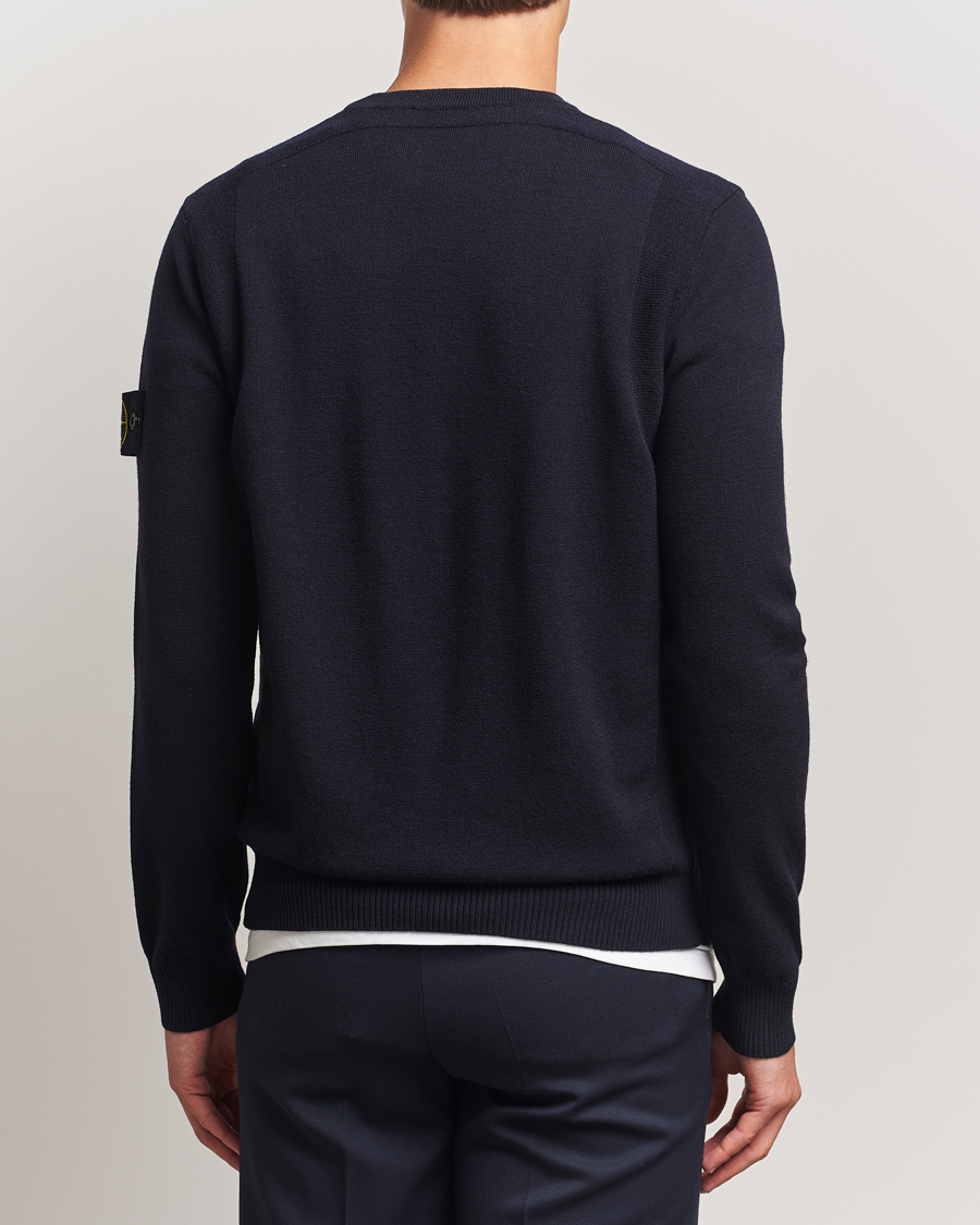 Stone Island Stretch Wool Knitted Jumper Navy