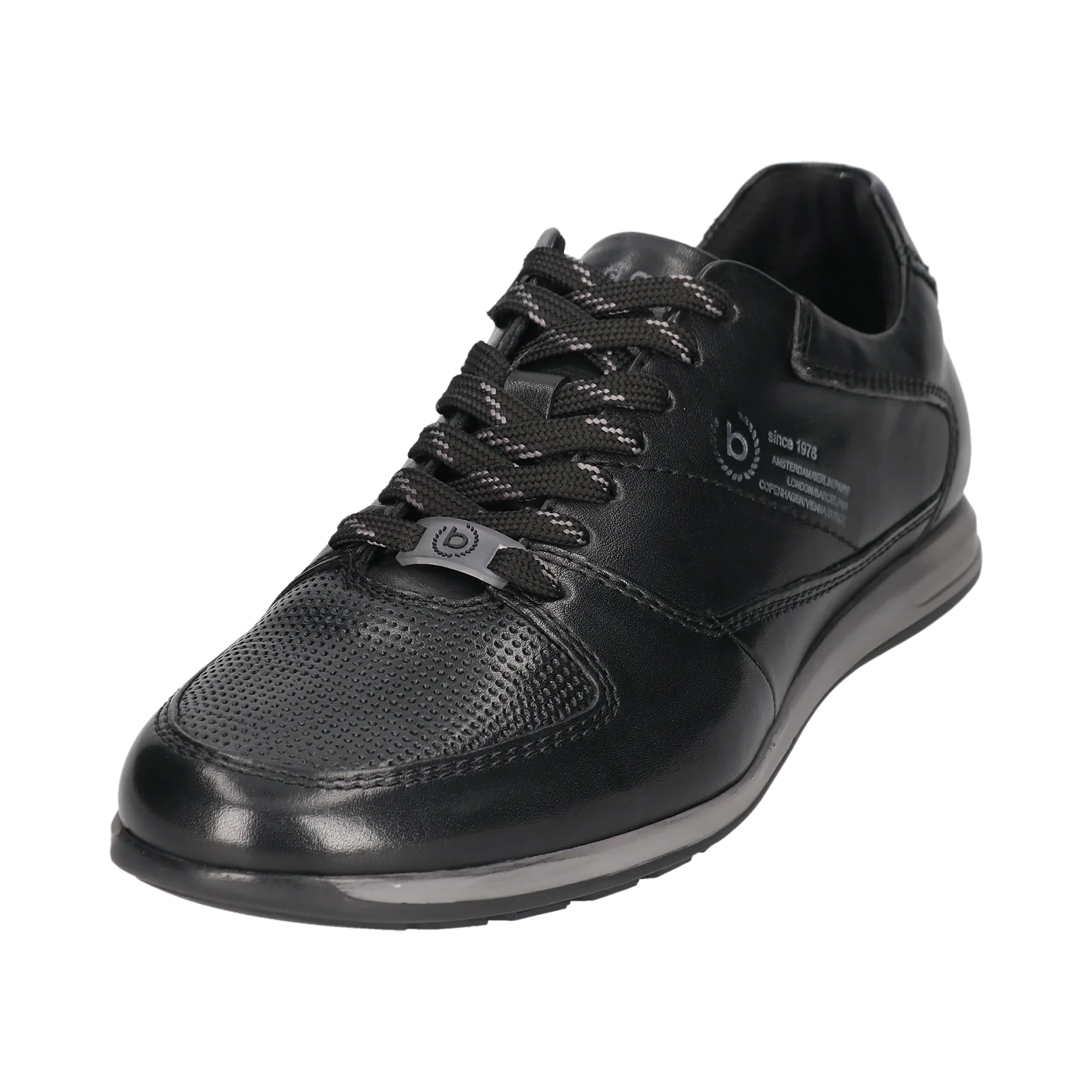 Leder Sneaker schwarz