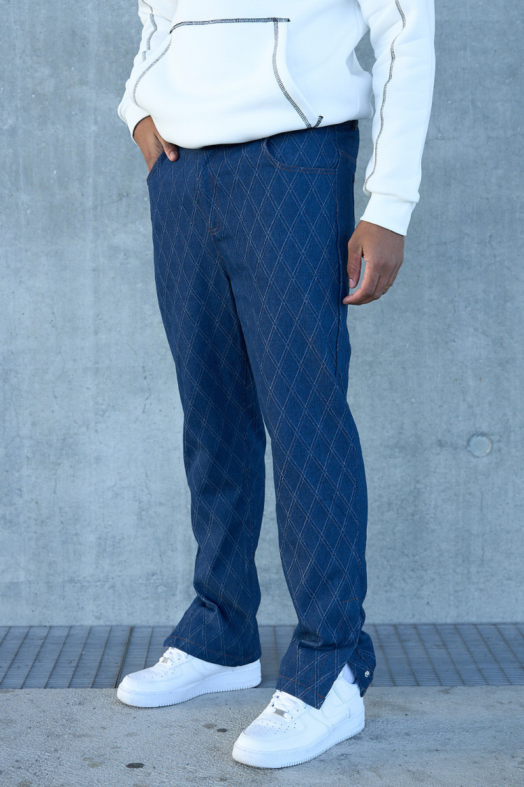 Jean bleu quadrillé