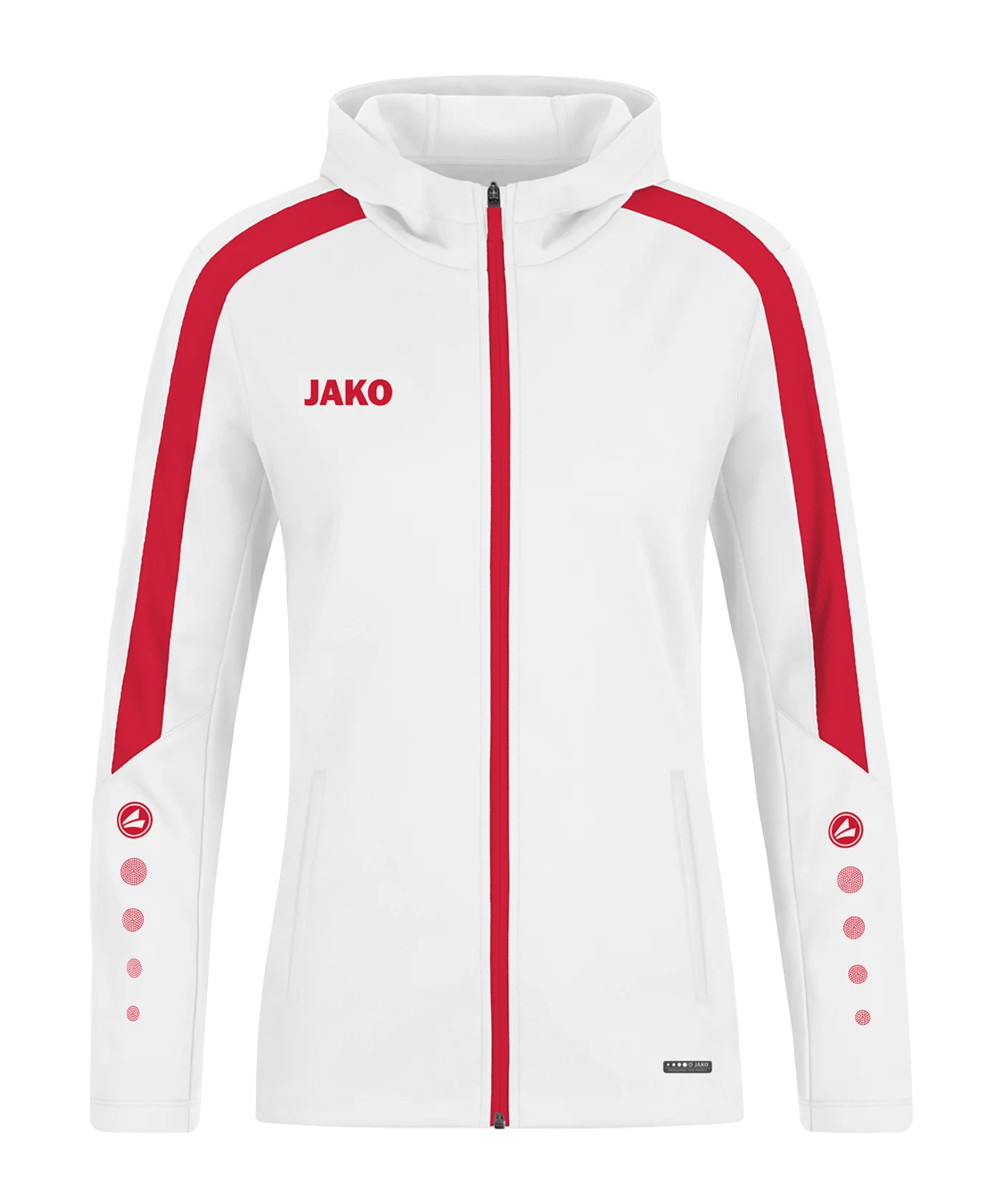 JAKO Power Kapuzenjacke Damen Weiss Rot F004