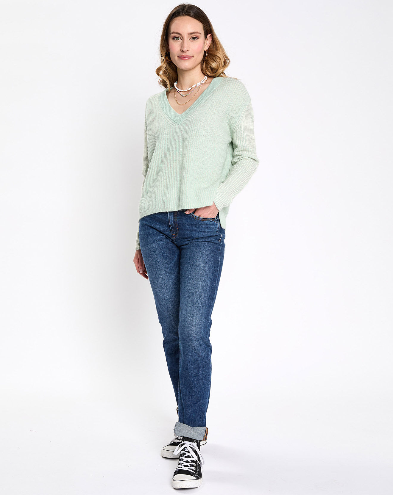 Esprit Jean droit bleu foncé