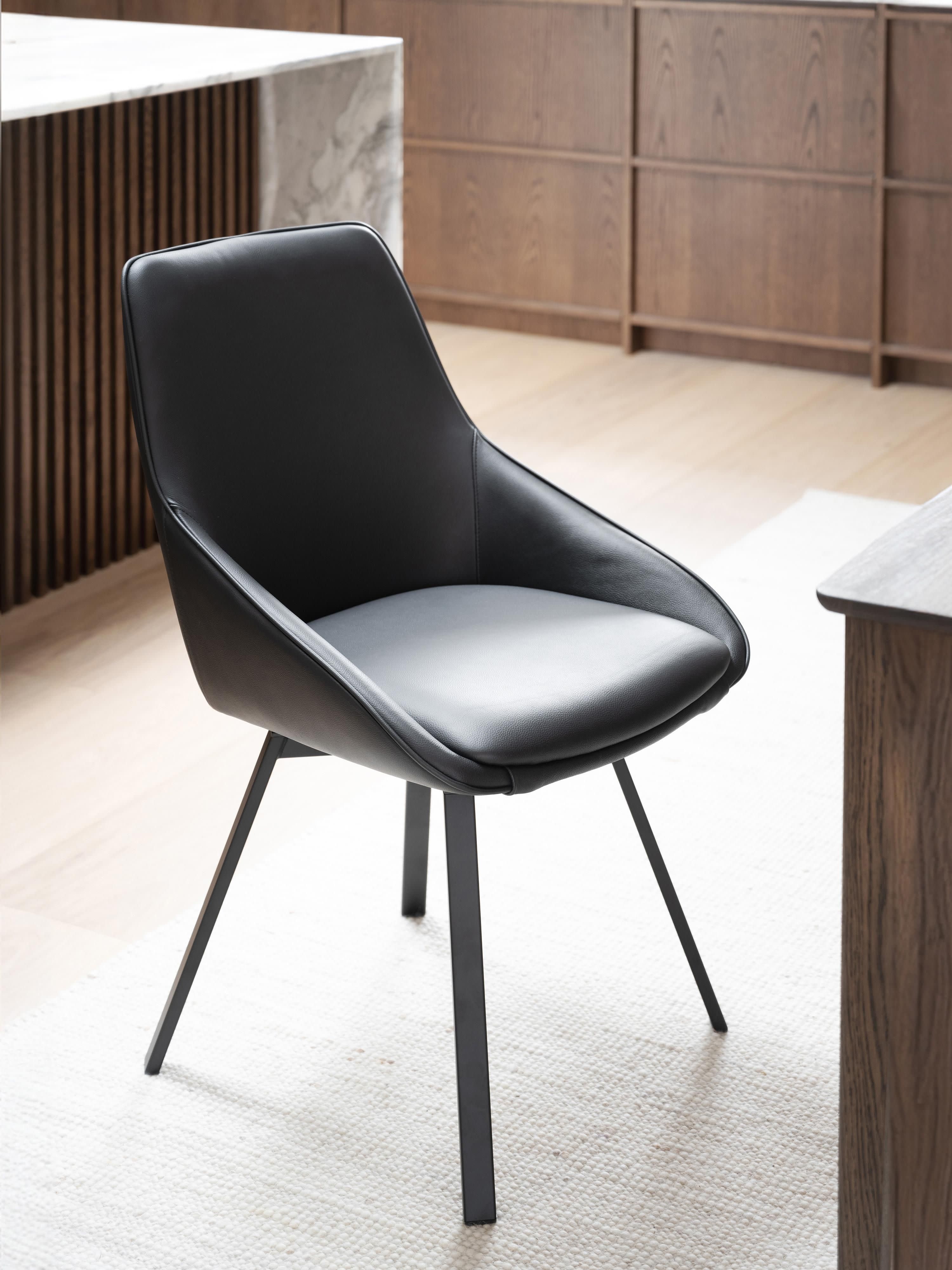 Draaibare leren stoelen Alison, 2 stuks