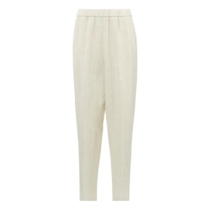 Pomandère Pantalon Carotte Fluide Elastiqué | Ecru