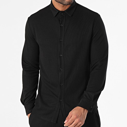 Ensemble Chemise Manches Longues Et Pantalon Jogging Noir