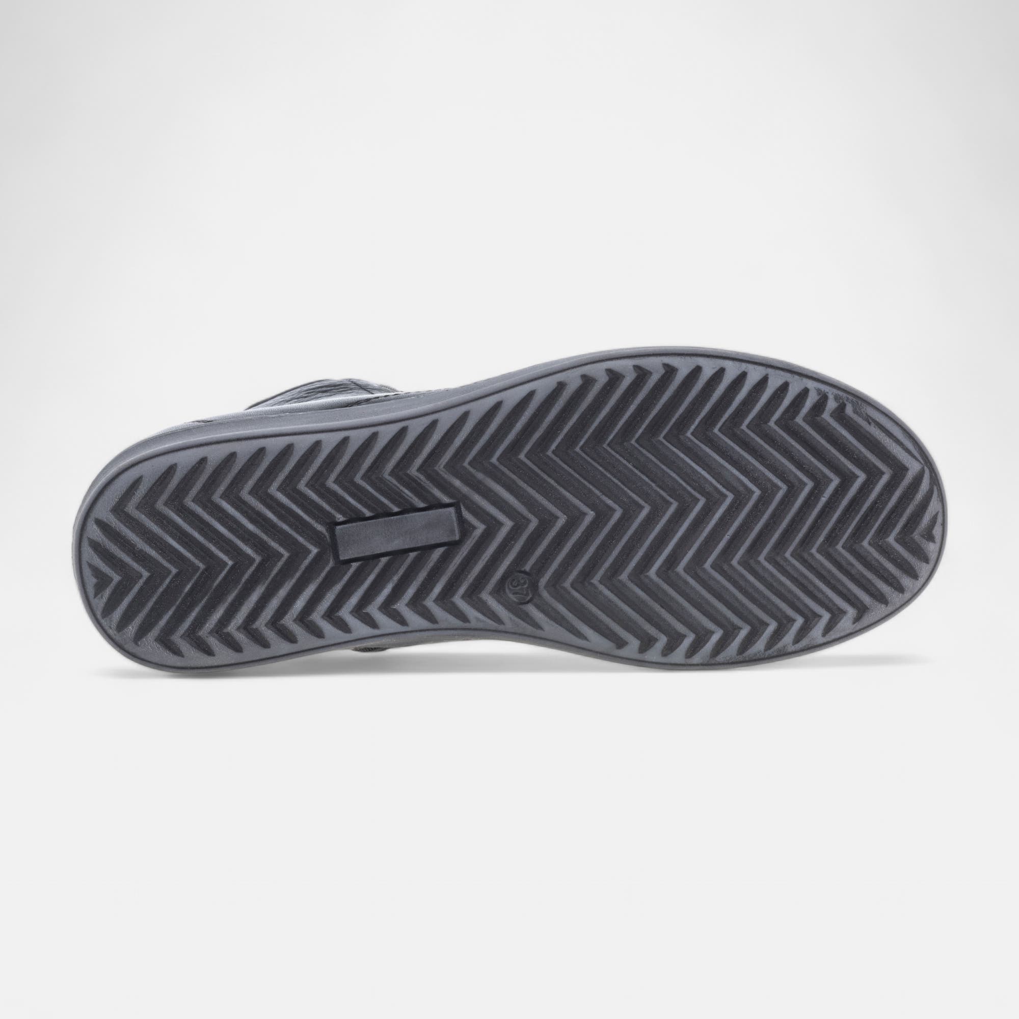 Baskets hautes Femme en cuir noir