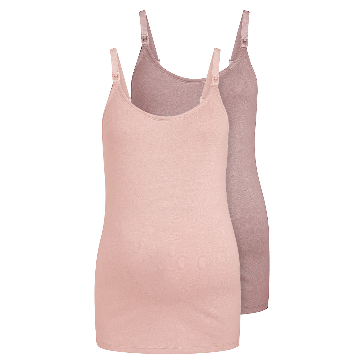 Gina Mama 2 Damen Still-Unterhemden aus Bio-Baumwolle rosa / braun