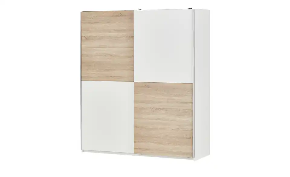 Schwebetürenschrank, 2-türig Time 170 cm Schachbrett sägerau