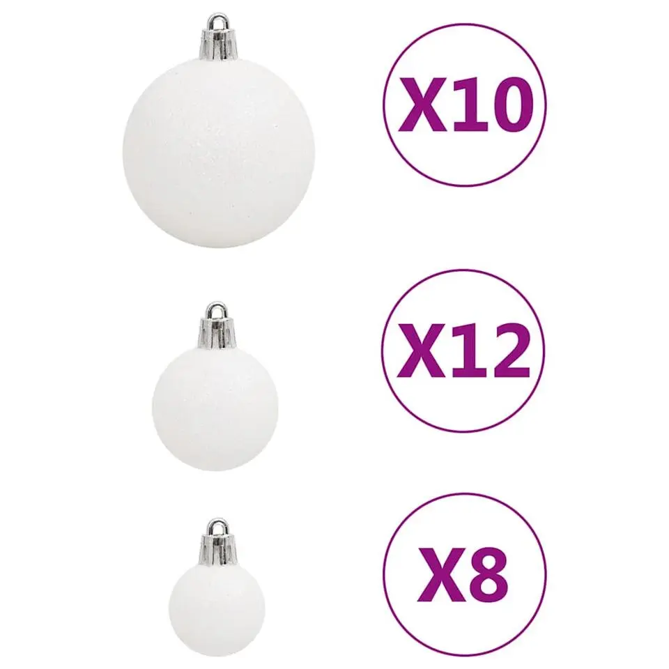 vidaXL - Kerstballenset - Wit - Polystyreen