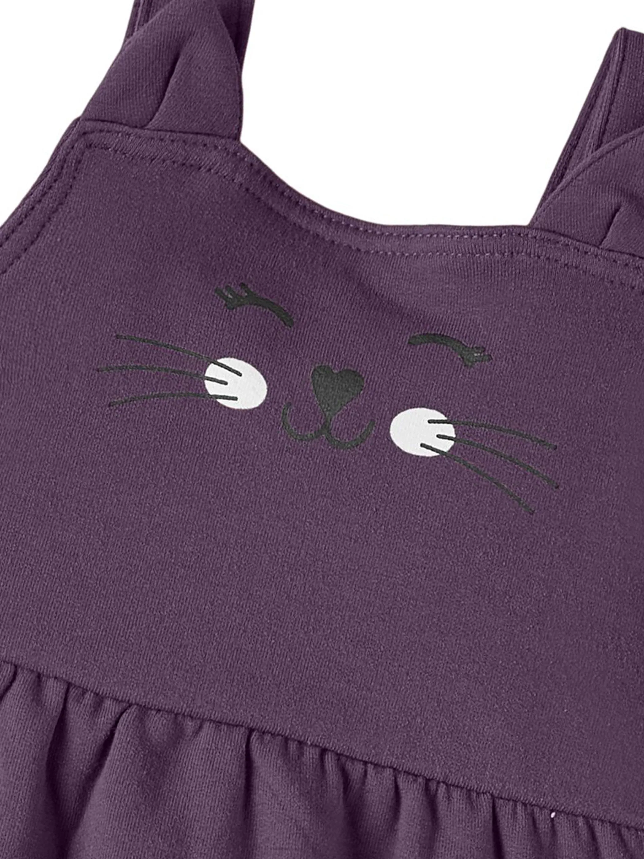 Baby Kleid mit Frontprint und angesetzten Öhrchen