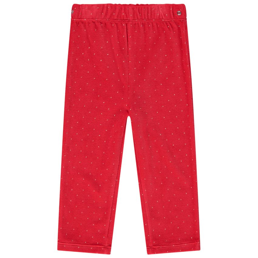 Pyjama 2 pièces en velours biche de Noël pour bébé fille - Ecru