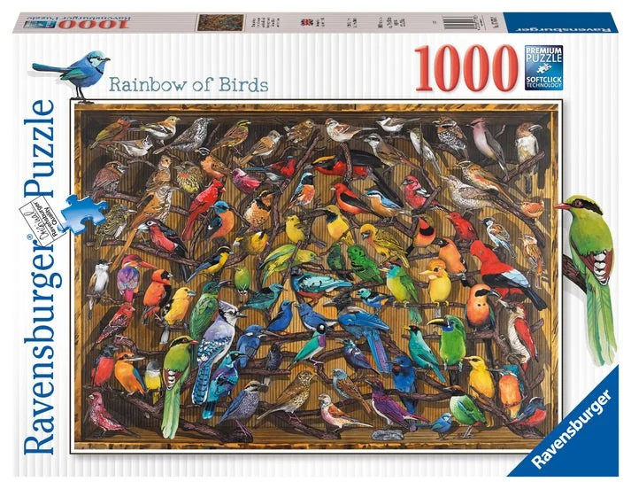 Ravensburger - Puslespil - Rainbow of Birds 1000 brikker