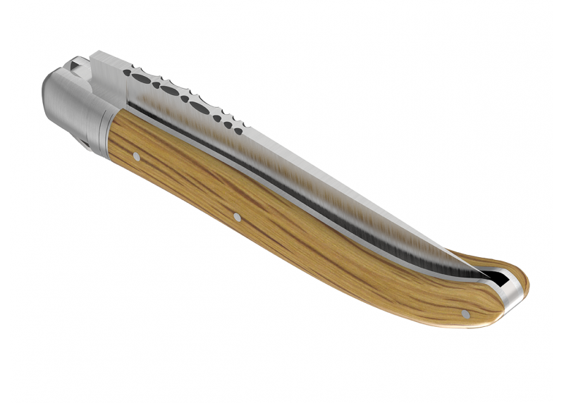 Couteau Laguiole avec un manche en bois de chêne et 1 mitre en acier inoxydable