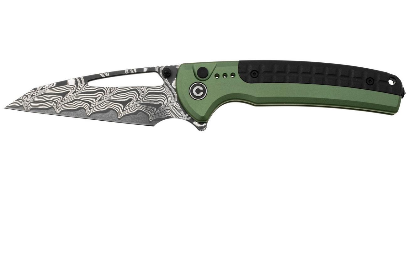 Civivi Sentinel Strike C22025B-DS1 Damascus, Green Aluminium, Black FRN Integral Spacer, zakmes
