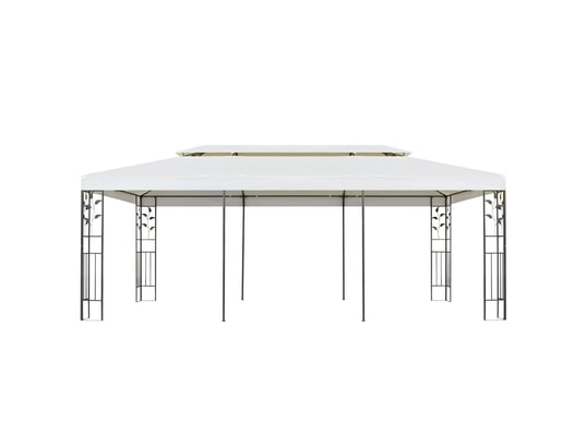 VIDAXL - Pergola Belvédère à double toit blanc 6x3 m acier