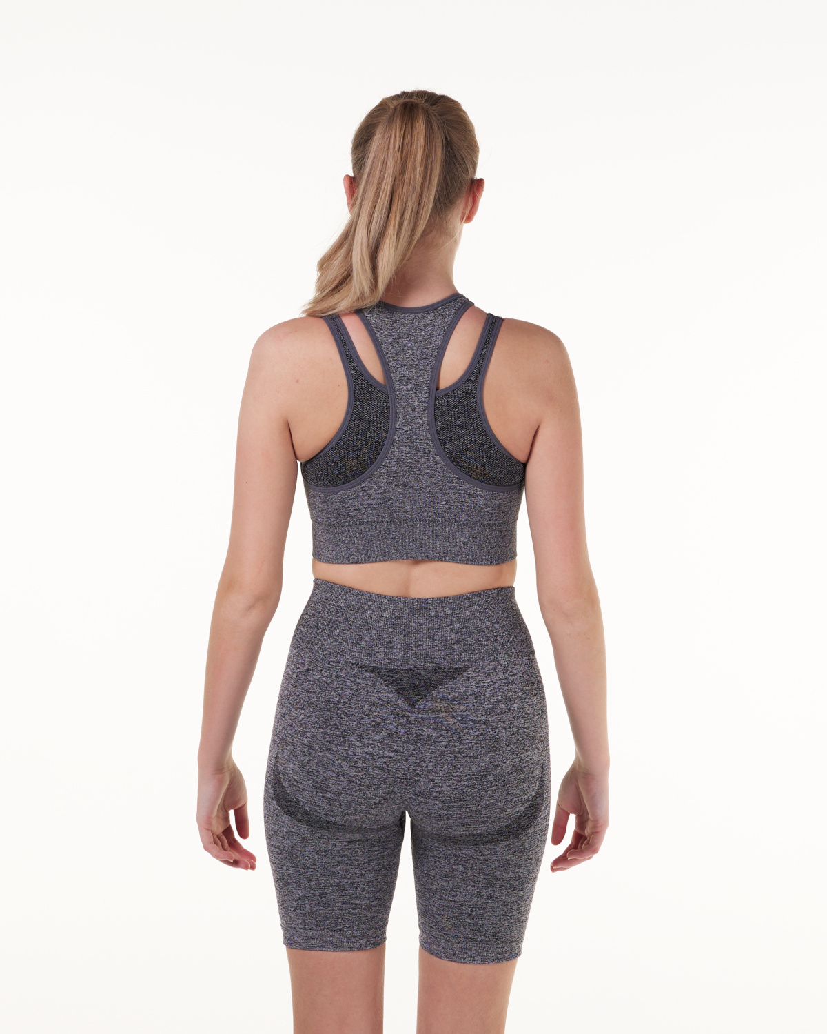 LEVITY Solar Cut Out Seamless Bra Grey Marl