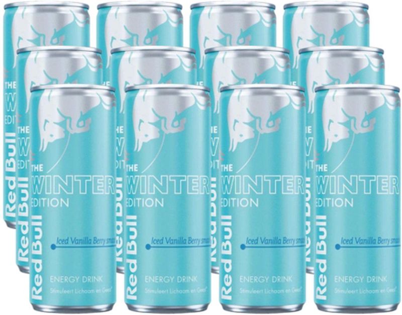 Red Bull - Winter Edition - Iced Vanilla Berry smaak - 12 x 250 ml (voordeel verpakking)