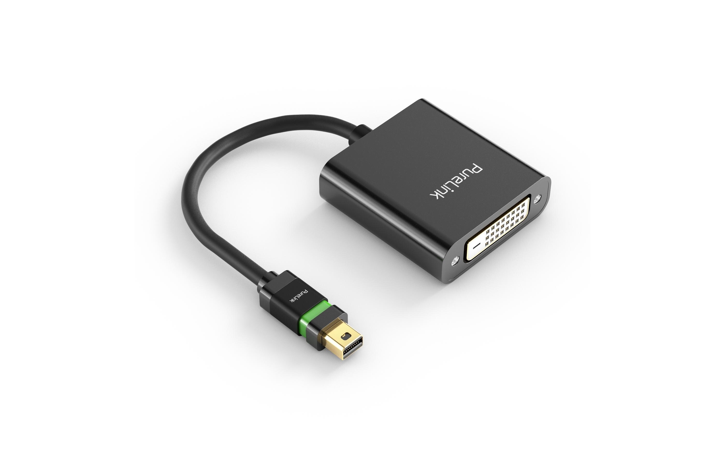 Adapter Zert. 2K High Speed Mini-DisplayPort - DVI-DZertifizierter 2K High Speed mini DisplayPort / DVI Portsaver Adapter