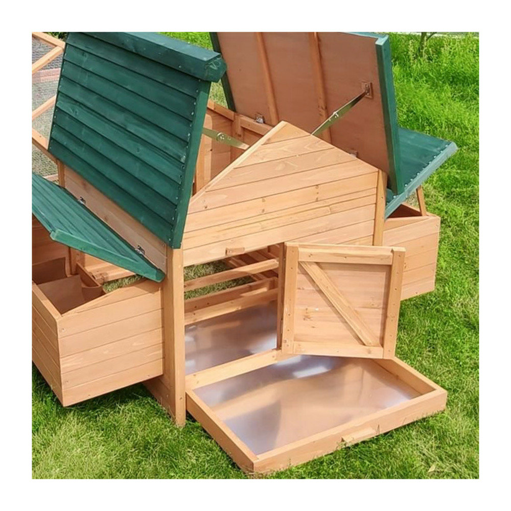 Poulailler - clapier avec enclos 6 a 8 poules cornelia - 150*233*96cm