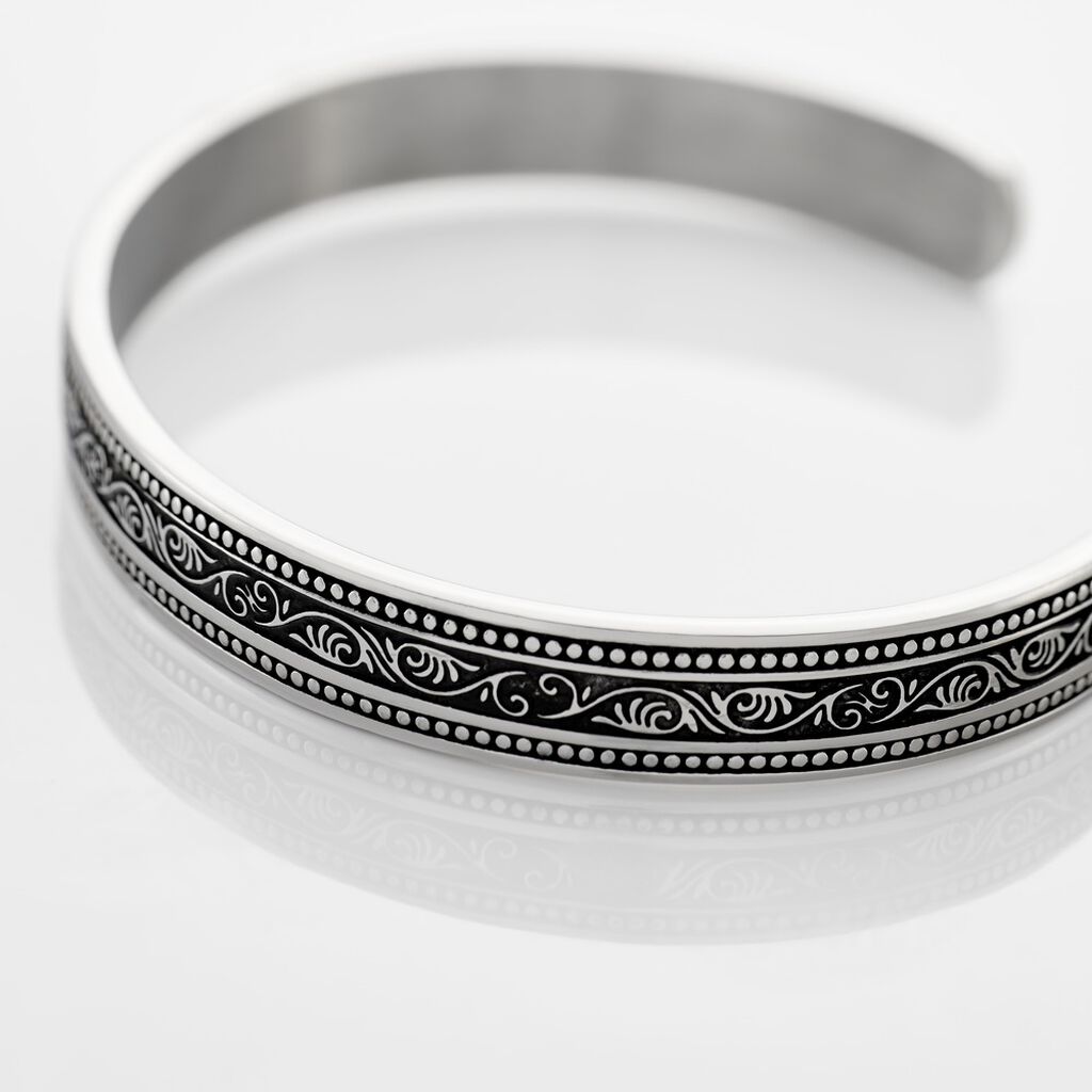 Bracelet Jonc Ouvert Acier Vieillit Veron