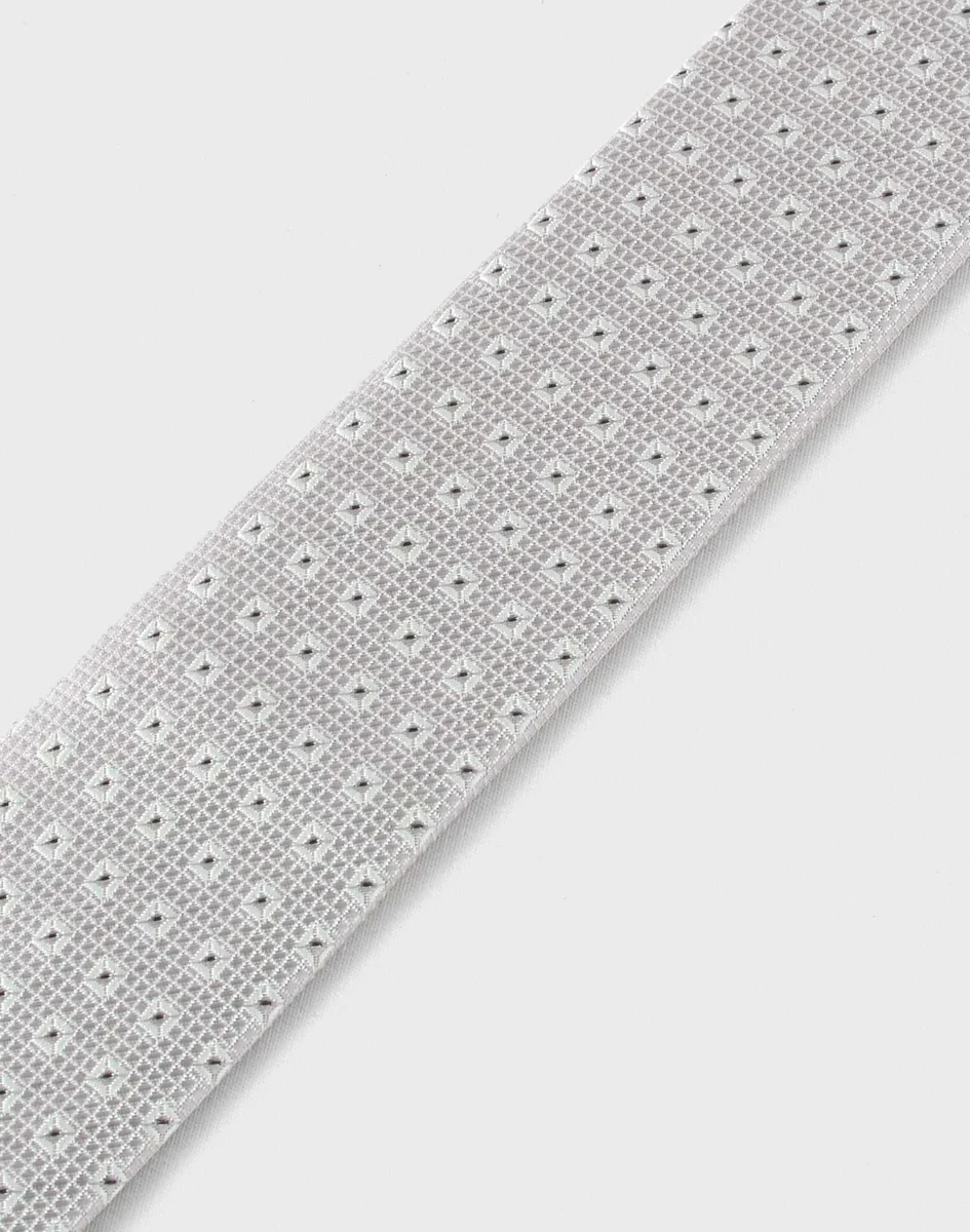 Cravate perle motif écru