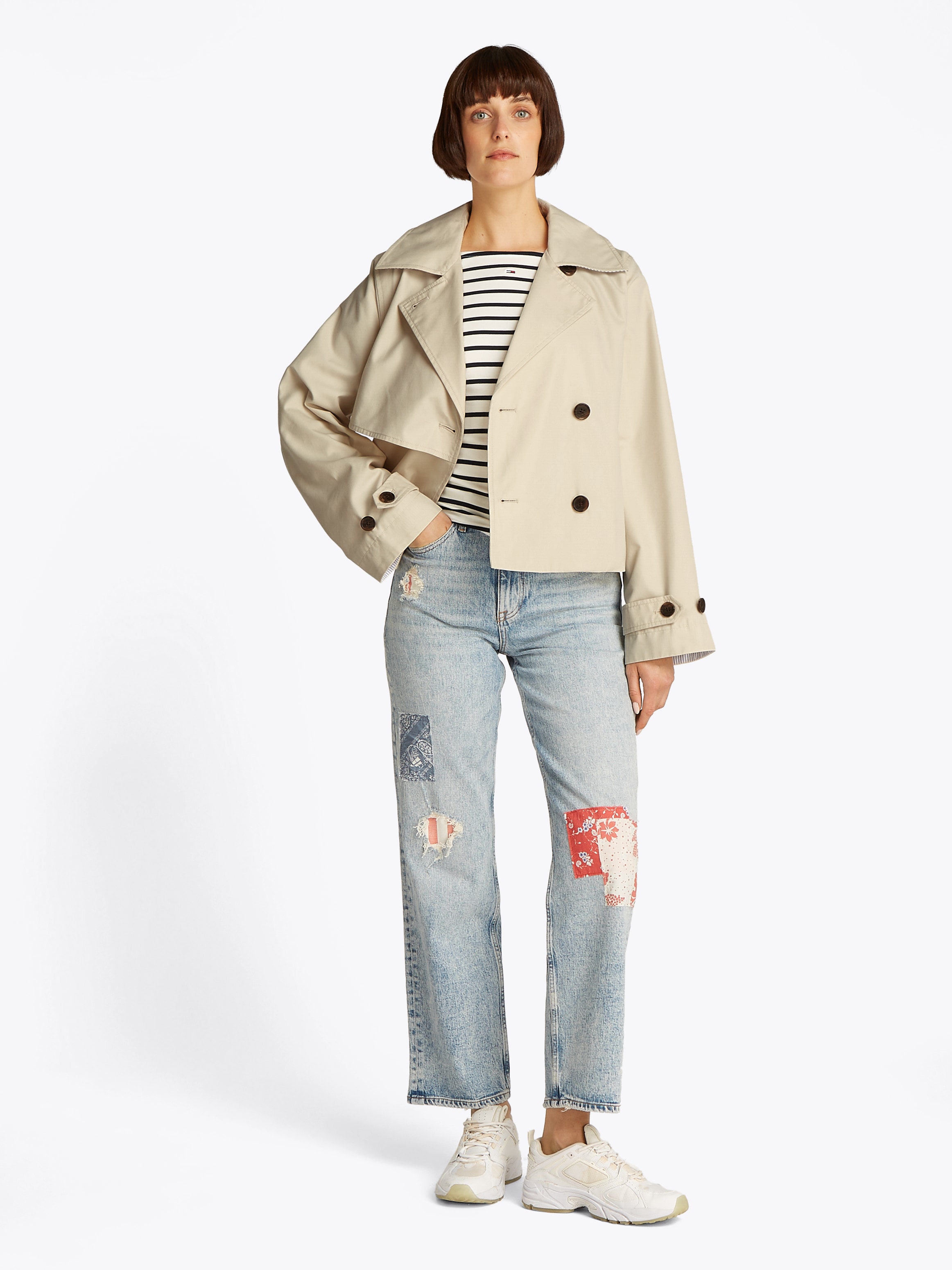 Tommy Jeans Kurzjacke »TJW SHORT TRENCH JACKET« mit kurzem Schnitt, mit Eingrifftaschen