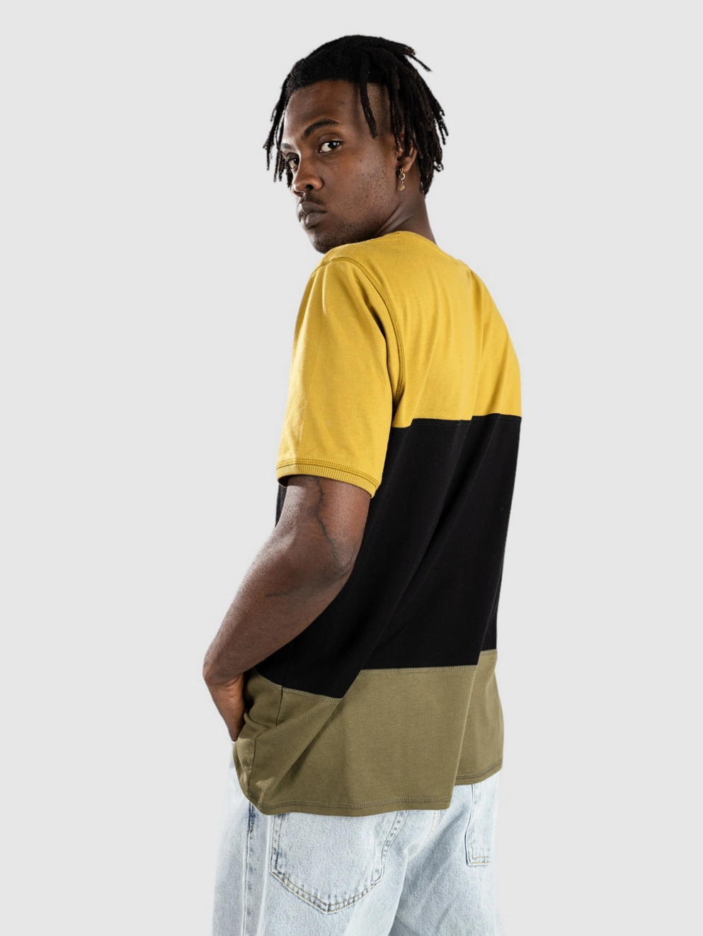 Kazane Erik T-Shirt ecru ol caviar burnt oliv