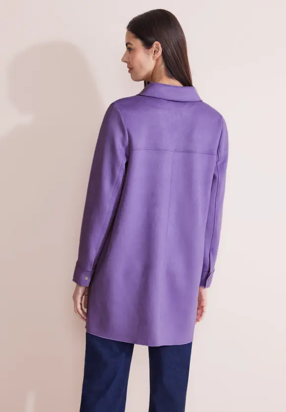 Long Velours Jacke - shiny lilac