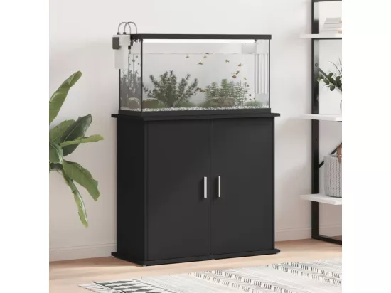 Support pour aquarium noir 81x36x73 cm bois d'ingénierie