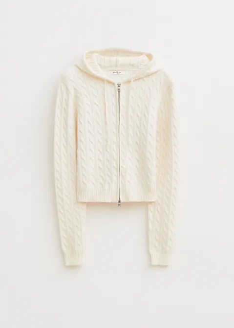 Kabelvest met rits off-white (WIT.O)