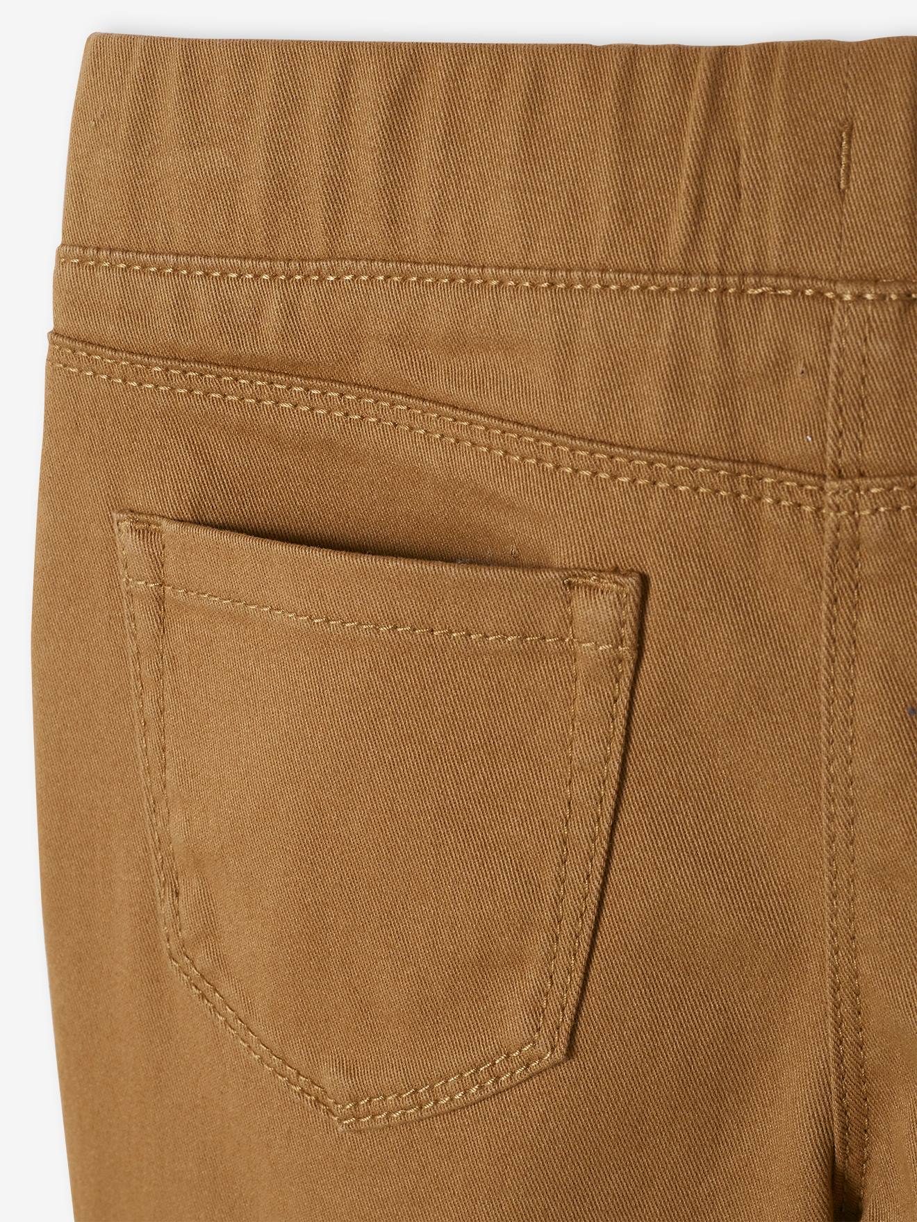 Calças legging coloridas para meninas, cor marrom claro lisa