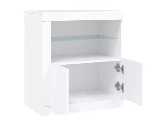 Buffet avec lumières LED blanc 60,5x37x67 cm