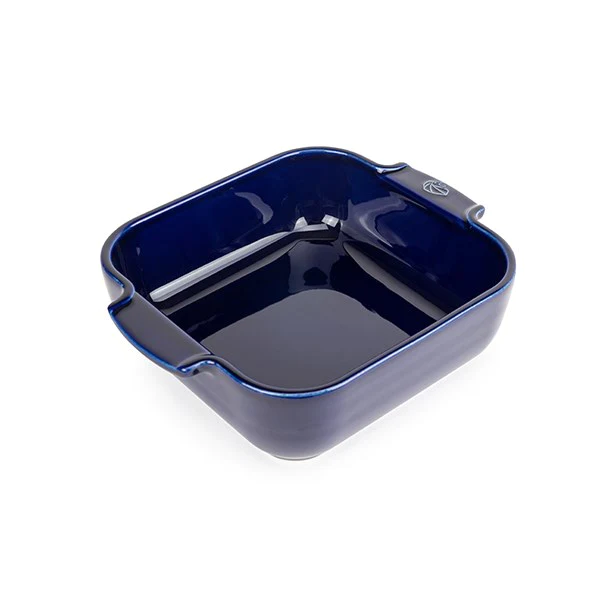 Plat four carré céramique bleu 21 cm Peugeot