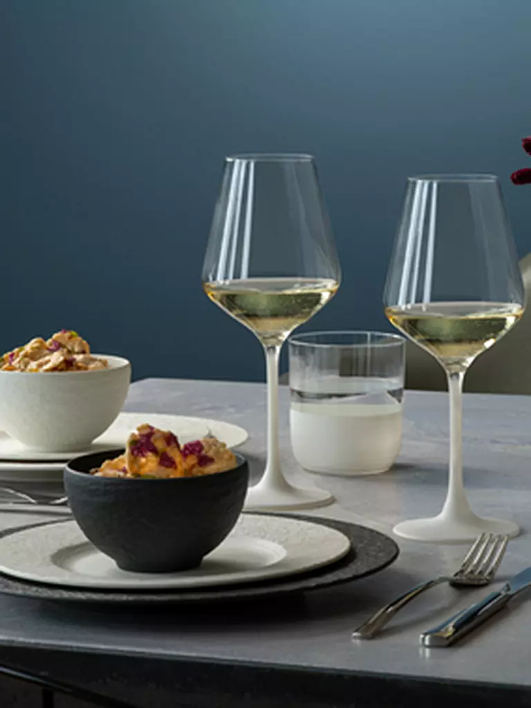 VILLEROY & BOCH Weissweinglas 4er Set MANUFACTURE ROCK BLANC GLAS weiss