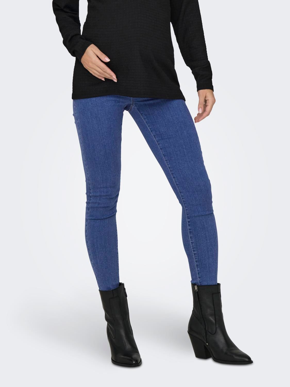 OLMRAIN Mittlere Taille Skinny Fit Jeans Medium Blue Denim