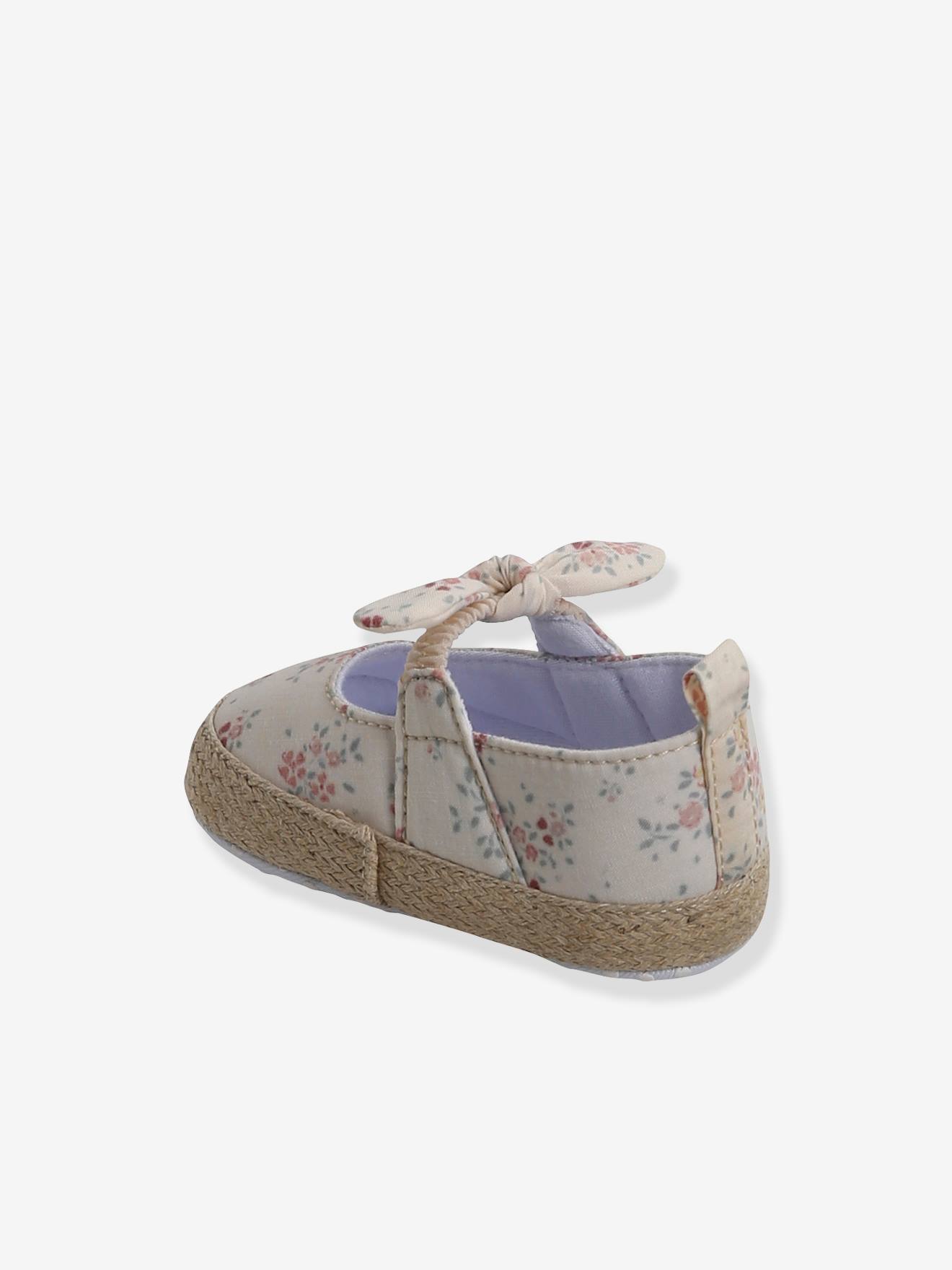 Sapatinhos de bailarina estampados em bege para bebês