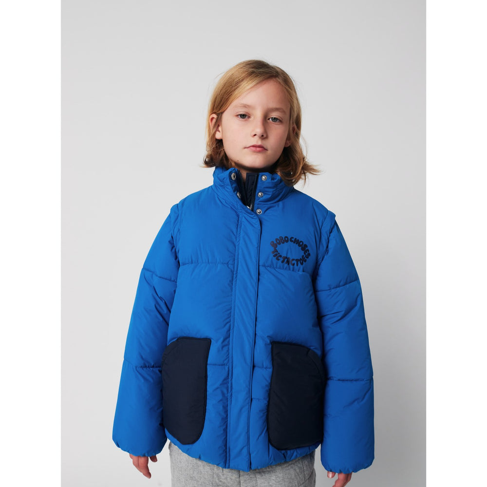 Køb Bobo Choses Blue Tic Tac Toe Vatteret Anorak