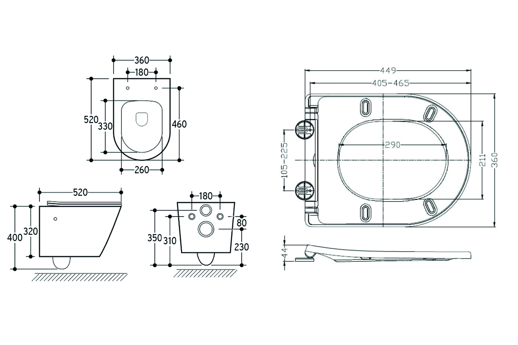 Mueller Afesta randloos toiletpot met bidetsproeier warm/koud en dunne softclose zitting wit glans