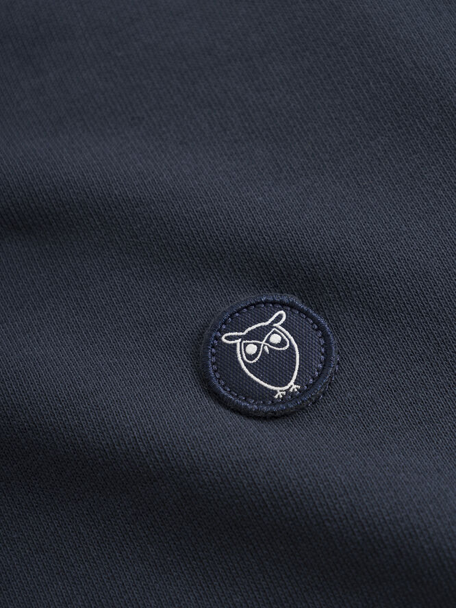 Knowledge Cotton Apparel ERIK basic badge sweat - GOTS/Vegan Blå