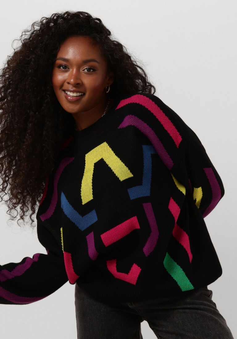 ALIX THE LABEL zwarte alix the label trui multi colour pullover