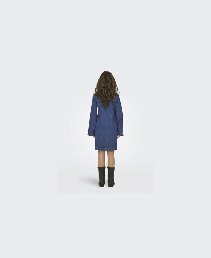 ONLY ONLFREYA L/S BELL DRESS DNM GUA Blå