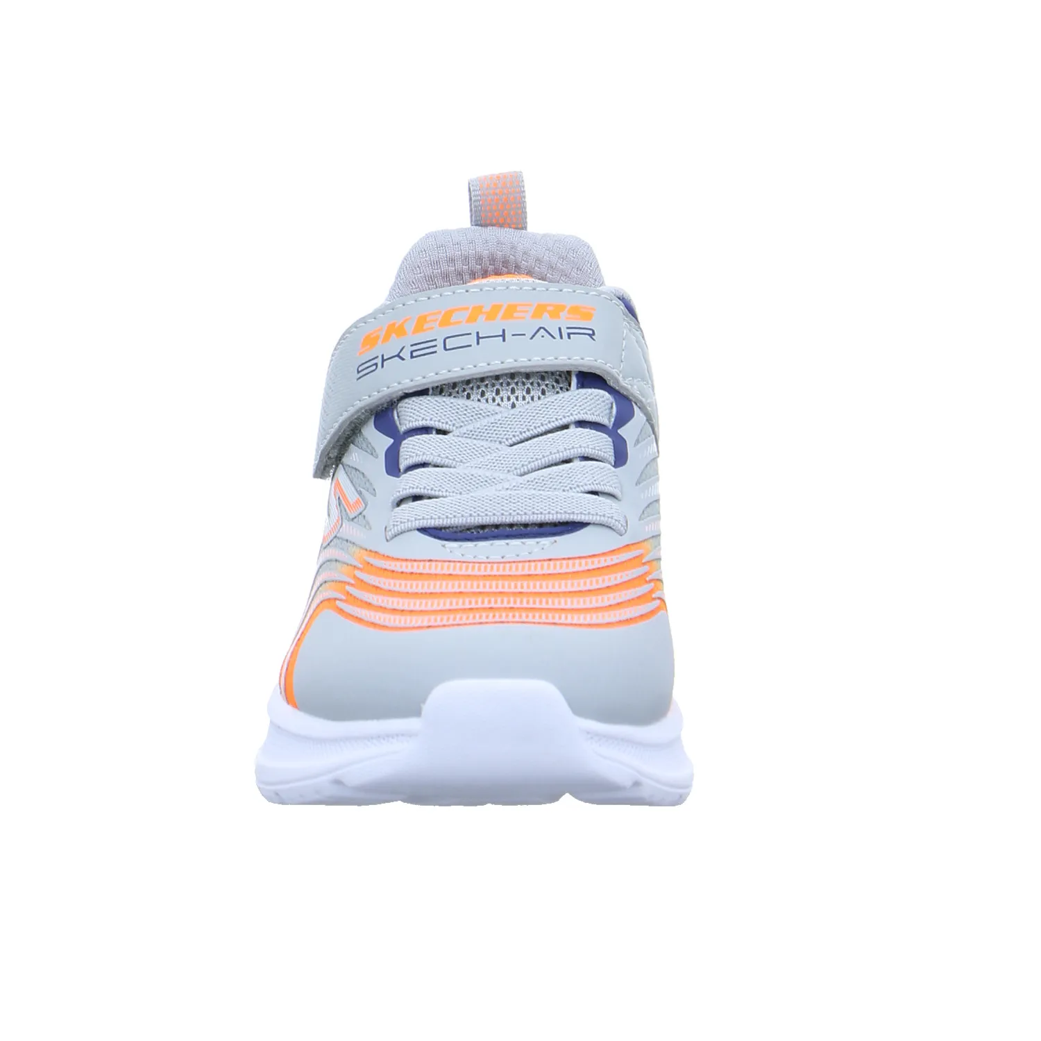 SKECHERS Jungen-Halbschuh Klett Hellgrau Lederimitat  Sneaker