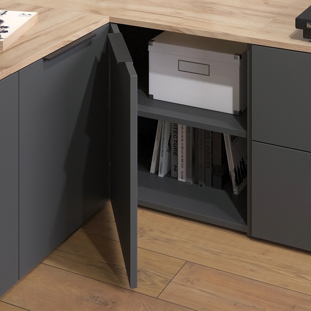 Vicco Eckkommode Wido Anthrazit Eiche 80 x 50 mit Tür