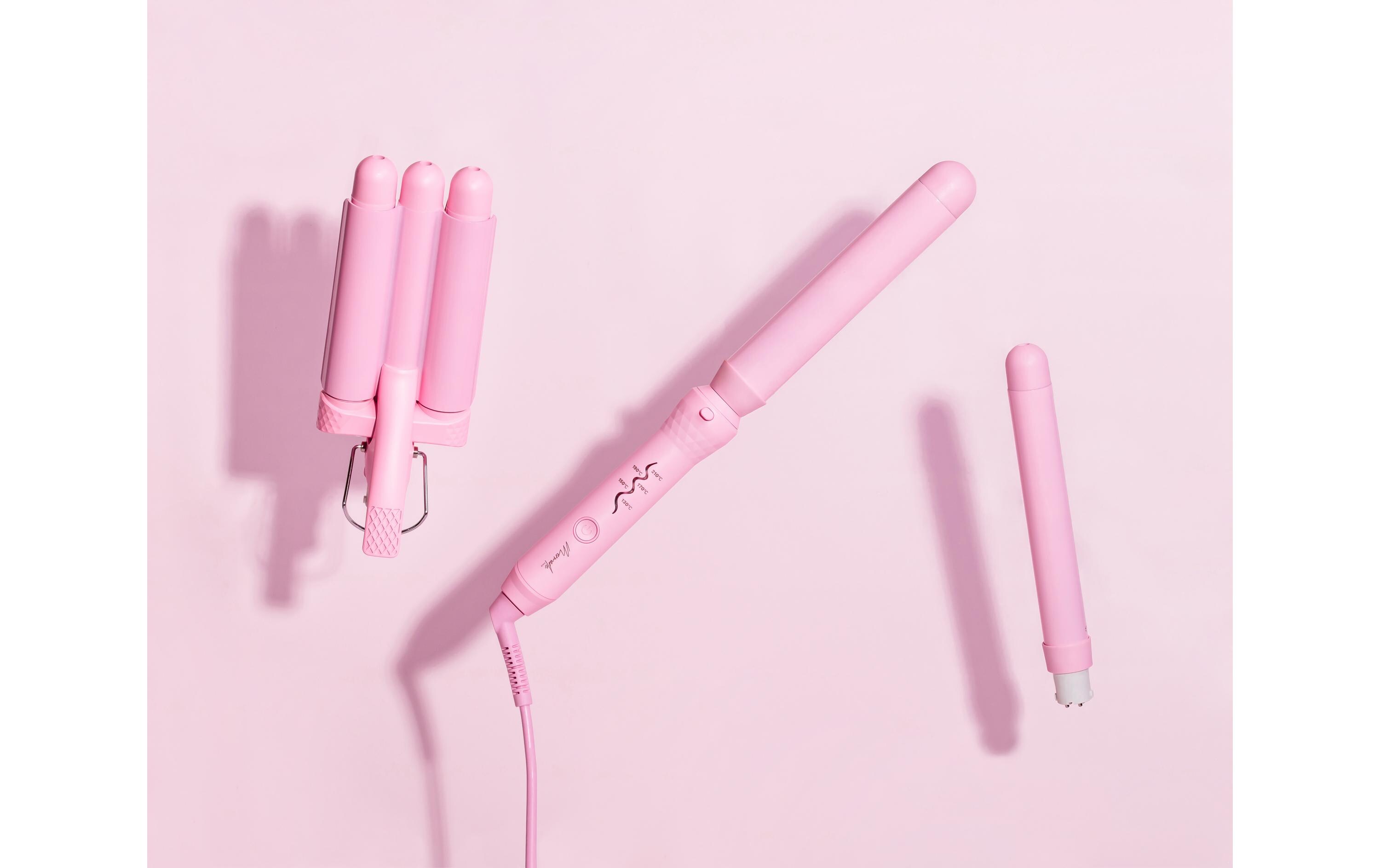 Welleneisen Style Wand PinkDreifaches Welleneinsen