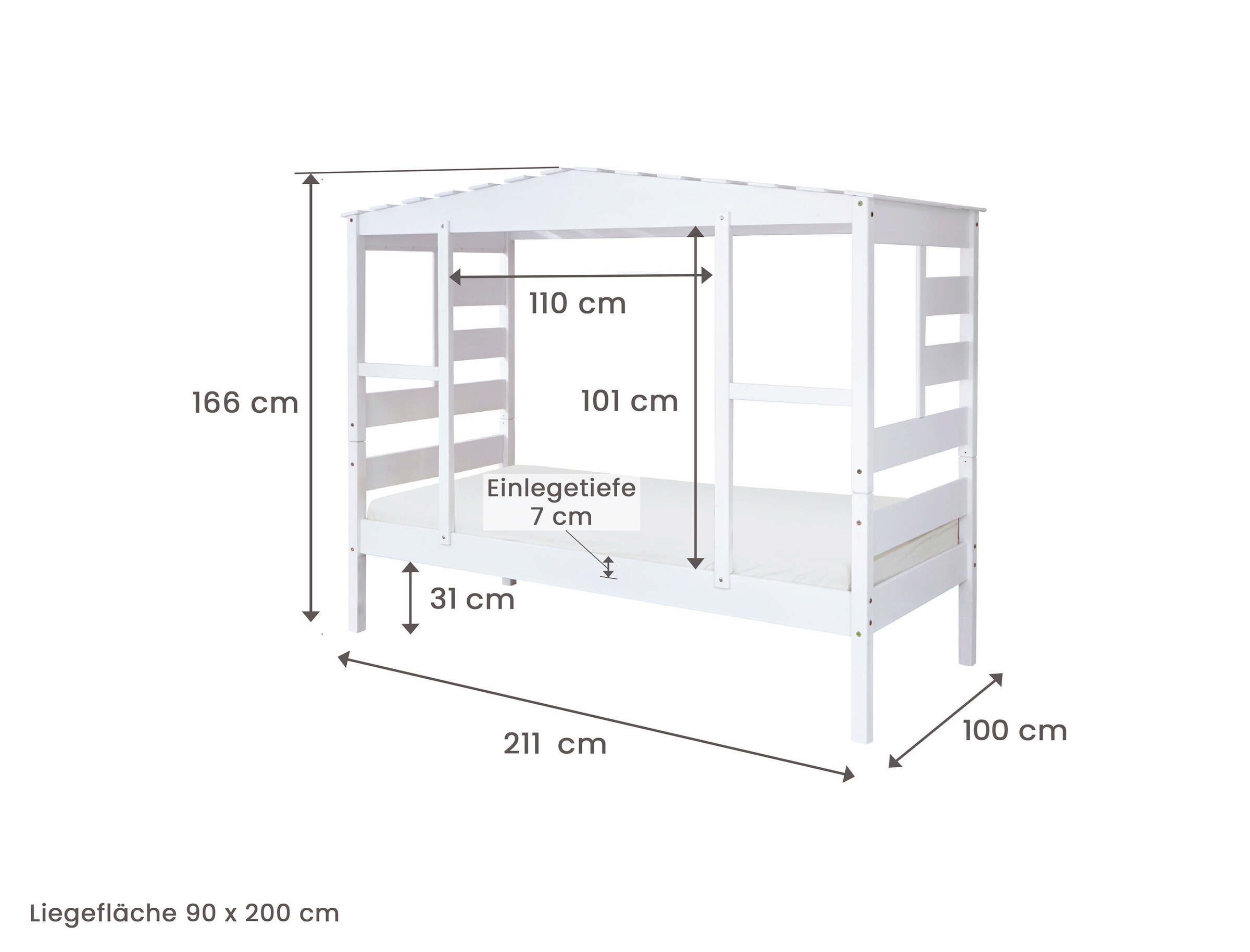 Ticaa Hausbett mit Bettkasten 