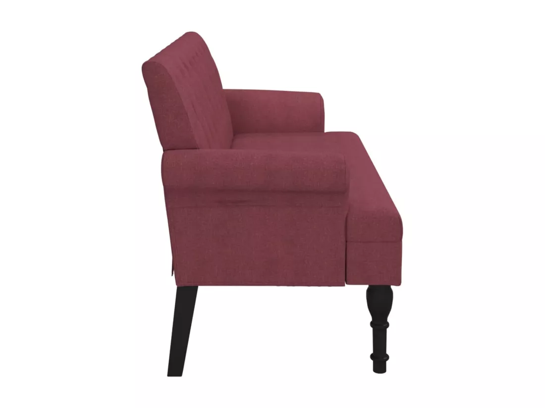 Banc avec dossier rouge bordeaux 120x62x75,5 cm tissu